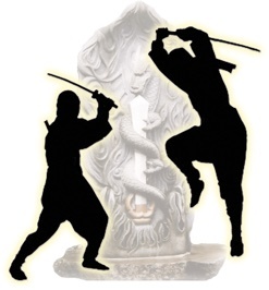 Silhouetten spiritueller Krieger · Kuji-Kiri-Tradition