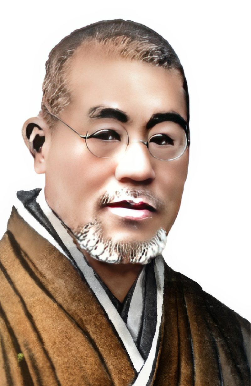 Mikao Usui · Begründer des Reiki · zeitgenössisches koloriertes Portrait