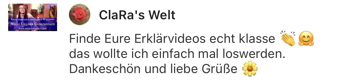 Feedback Shingon Reiki für Mark Hosak & Eileen Wiesmann