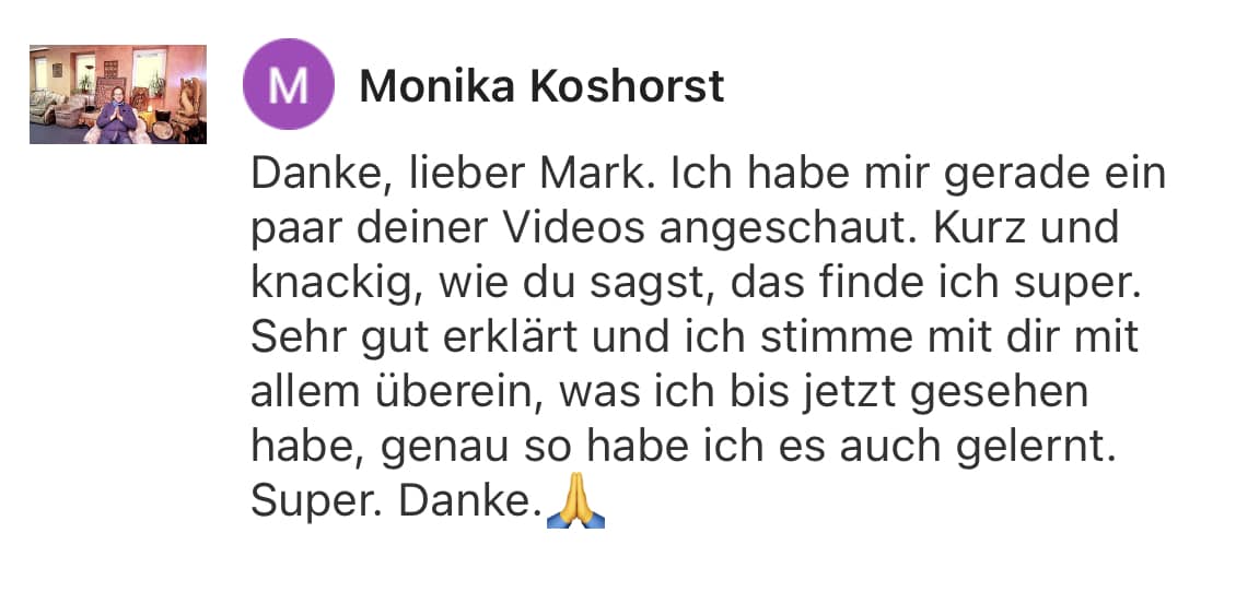 Feedback Shingon Reiki für Mark Hosak & Eileen Wiesmann