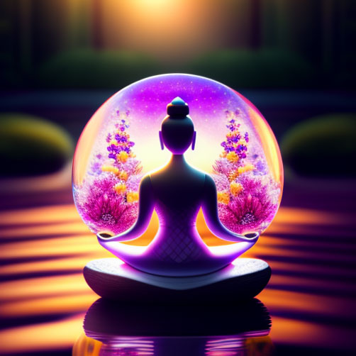 Buddha in sitzender Meditationshaltung - Körper und Geist bilden eine Einheit