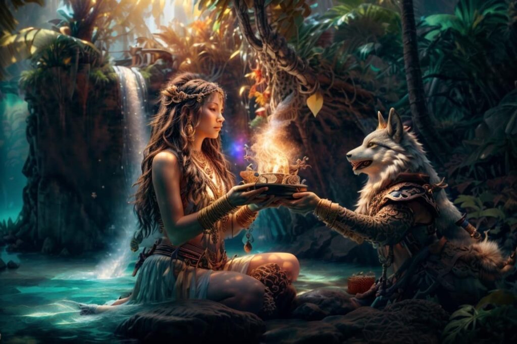 Zusammenarbeit mit Spirits in der Schamanischen Heilung mit dem Wolf