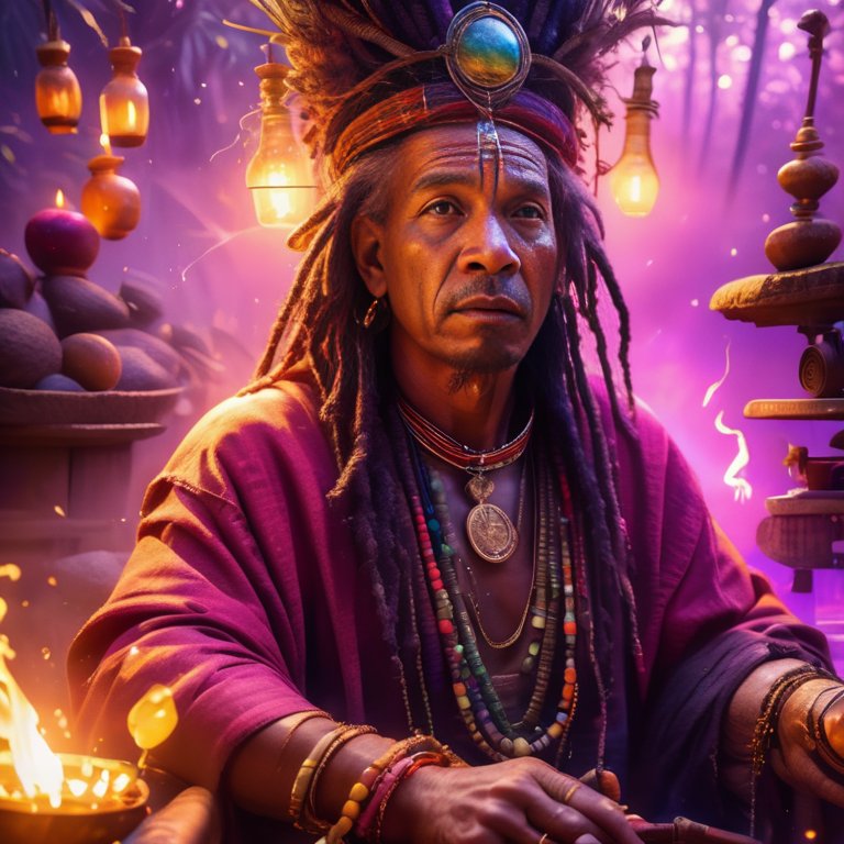 Amulette und Talismane im Fokus im Voodoo-Schamanismus.