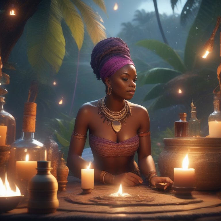 Spirituelle Entwicklung und Wahrsagerei im Voodoo-Schamanismus.