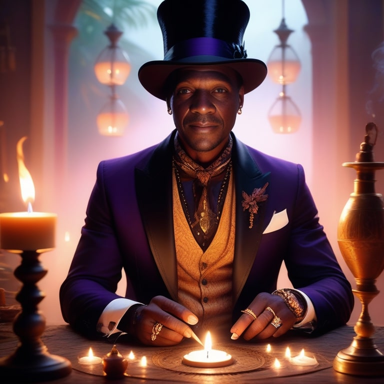 Voodoo-Praktizierende und Baron Samedi.